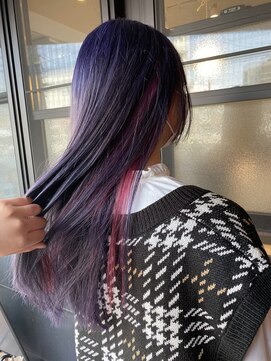 リブ(Live) バイオレットピンクのインナーカラー[久米川/髪質改善/白髪染め]