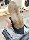 ミルクティーベージュハイライトカラーハイトーンケアブリーチ
