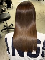 ジーニーホリエ(Geniee horie)&nbsp;髪質改善XアッシュブラックX縮毛矯正Xレイヤーロング