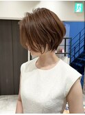 大人可愛い小顔ひし形クビレ丸み20代30代40代大人ショート(蘭)