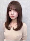 簡単スタイリングヘアセンターパートゆるふわロングハイレイヤー