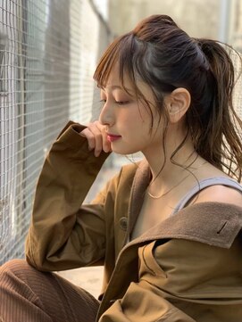 ケアリー 浦和美園(Carelly) 大人かわいい前髪セシルカットココアブラウンフリンジウェーブ