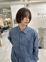 =メンズボブ/ダークアッシュ/ニュアンスパーマ／MAN’S HAIR