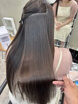 ファビ 渋谷(Fab)&nbsp;くびれヘア/暗めカラー/アプリコットオレンジ/縮毛矯正