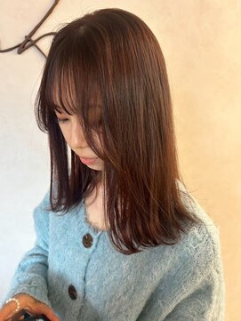ピンク/ピンクブラウン/レッド/レッドカラー/ロング/韓国風