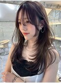 韓国ヘアーハッシュカットレイヤーカットグレージュブリーチ無し