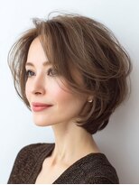 Heart's美人設計と白髪ぼかし専門店 青山表参道店 脱白髪染め/ショートヘア【ハーツ】&nbsp;白髪ぼかし脱白髪染め似合わせショートボブ40代50代60代