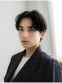 ブラックセンターパート　ビジネス　銀座　毛流れセンターパート
