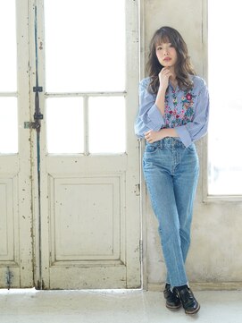 アビエクレール 河内花園(abije claire) 大きめカールの大人セミロング★20代30代50代 髪質改善