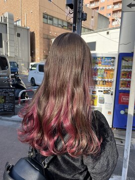 ランズ(LANDS) 春色☆オシャレなピンクのインナーカラー☆渡部雅己