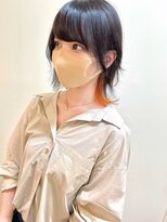 ディア(.eer)&nbsp;くくってまとめたら隠れる☆インナーカラーオレンジ×ウルフヘア