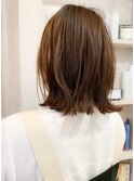 福山イルミナカラー人気caaryベージュ切りっぱなし外ハネボブ