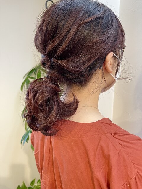 orange brown こっくり暖色color ♪カラーカット後簡単アレンジ