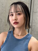 サンク 原宿 表参道(cinq)&nbsp;コントラストのあるベージュカラーのインナーカラー