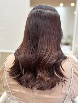 フルブルーム 東林間(fullbloom) レイヤーカットピンクベージュお顔周りレイヤーケアカラー