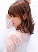 Say.黒髪ボブルフネビージュ小顔ワンレンミディアムパーマ表参道