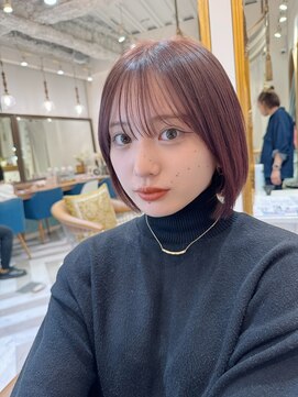 ロンドアベニール 北千住(Lond avenir) ウェーブミディアムメルティカラー×ブリーチなしボブ韓国北千住
