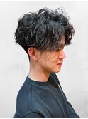 刈り上げ×スパイラルパーマ