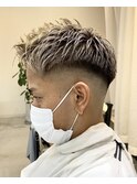 【Sup】ハイトーンベリーショートスキンフェードアップバング