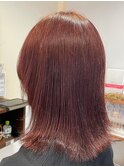 ダブルカラーピンクベージュベージュカラーケアブリーチレイヤー