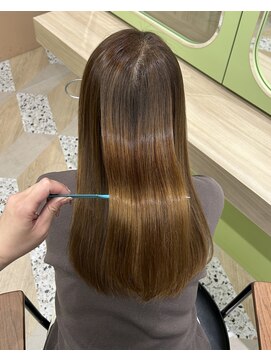 ノー バイ イオエ 西梅田(no. by ioe) ブリーチなしカラー/髪質改善/ミルクティーベージュ/小顔ヘア