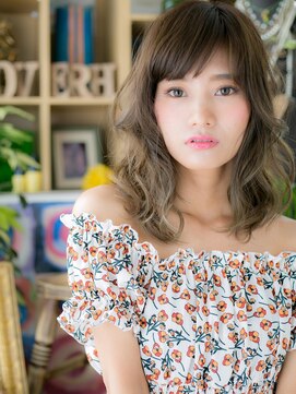 カバーヘア ブリス 大宮西口(COVER HAIR bliss) 斜めバングフェザーパーマ小顔エアリーミディh4大宮20代30代40代