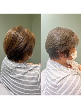 プラスイズム(PLUSISM) 白髪ぼかしカラー＋ショートかっと