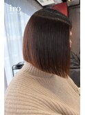 手入れが楽な縮毛矯正切りっぱなしボブ