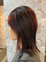 エイム ヘア デザイン 町田店(eim hair design)&nbsp;ボルドーカラー/ウルフカット/ミディアムウルフ/レイヤー
