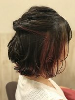 ヘアーメイクパーソナル ワインレッドインナーカラー