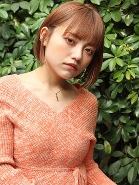 ロイジー(roijir) 【roijir 表参道】ミニボブ×オレンジベージュ