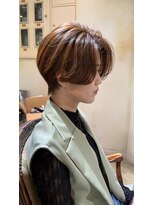 髪質改善と縮毛矯正の専門店 サンティエ(scintiller)&nbsp;大人綺麗な小顔襟足スッキリショートボブ　30代40代50代