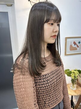 イコ 表参道原宿(ico) オリーブグレージュ イルミナカラー 顔まわりレイヤー