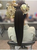ハイポニー　成人式ヘア　振袖ヘア　袴ヘア