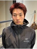 red hair/メンズショート　アップバング　暖色系カラー