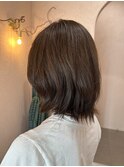 大人可愛い/20代30代/レイヤーボブ/外はね/ラフグレージュ