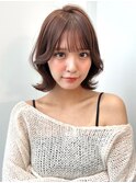 韓国風レイヤーボブ/前髪カット/ピンクブラウン[仙台]髪質改善