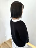 切りっぱなしボブ × オリーブグレージュ
