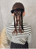 上品リボン付き編み込みで大人可愛いスタイル