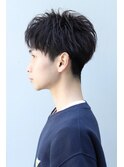 短め センターパート 【ツーブロ刈り上げ黒髪短髪】コンパクト