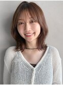 ダークパープルミルクブラウンワンホンレイヤーカットa