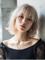 ロッソ 大橋店(Rosso) ホワイトベージュのエアリーボブ【大橋】