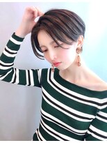 モリオフロムロンドン 原宿本店(morio from London) 【morio 原宿】黒髪 前髪なし ショートボブ センターパート