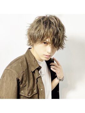 バージョン(Ver.) 無造作 ミディアム メンズ ウルフ スパイラルパーマ 【Ver. 柏】