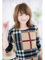 ヘアアンドビューティー ミック(Hair & Beauty miq) エギョモリ♪外ハネグレーベージュエアリーミディa1