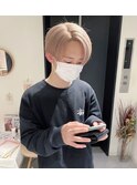 デザインカラーレイヤーカットウェットヘアオリーブベージュ