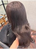 モカブラウン透明感カラーロングスタイル艶カラー10代20代