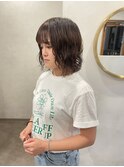 こっくりカラー ショートボブ パーマ ニュアンスパーマ 秋冬
