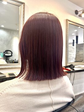 レガロヘアアトリエ(REGALO hair atelier) 外ハネボブ/ワインレッド【水戸/赤塚】