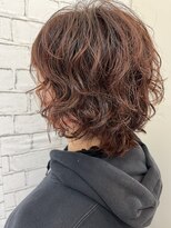 アメイジングヘアー 中沢店(AMAZING HAIR) ショートパーマ/くすみレッド/エアリーショート/斜めバング